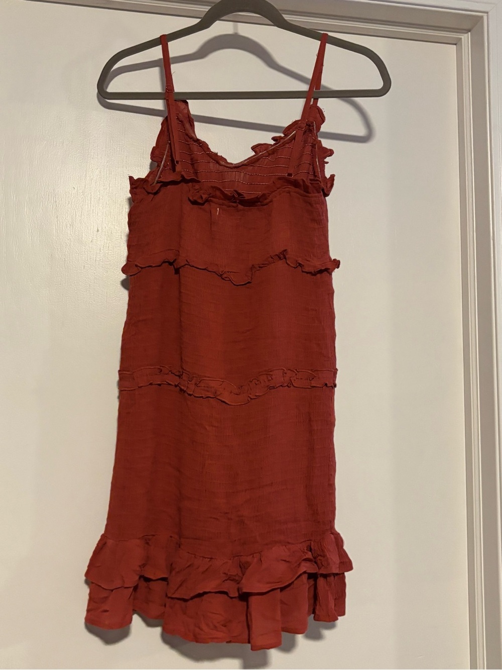 Jessica Simpson Rust Red Ruffle Slip Mini Dress - Picture 4 of 4